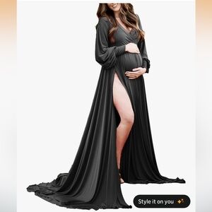 Elegant Black Maternity Gown